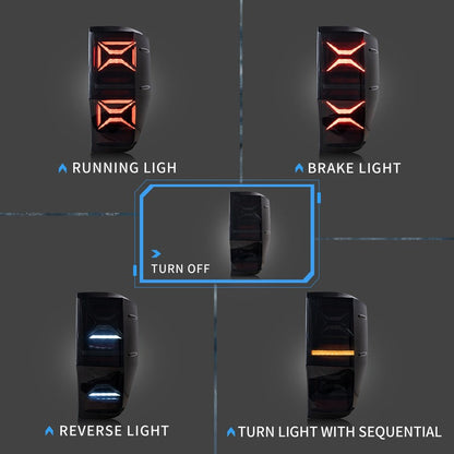 VLAND LED Tail Lights For Ford Ranger T6 2012-2018 (PX MKII, Base, XL, XLT, Limited) (Not For US Models)