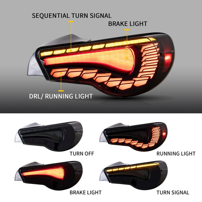 VLAND LED Tail Lights For 2012-2020 Toyota 86 GT86 & Subaru BRZ & Scion FRS Aftermarket Rear Lamps