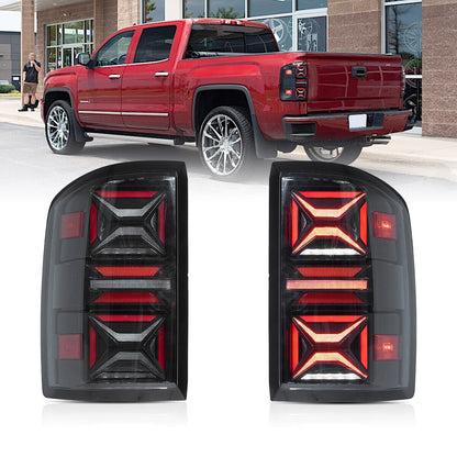 VLAND Full LED Tail Lights Fit For GMC Sierra 2014-2018 1500 2015-2018 2500HD 3500HD