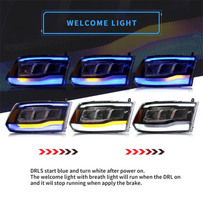 VLAND Full LED Headlights For Dodge Ram 1500/2500/3500 2009-2018/Ram 1500 Classic 2019-2021