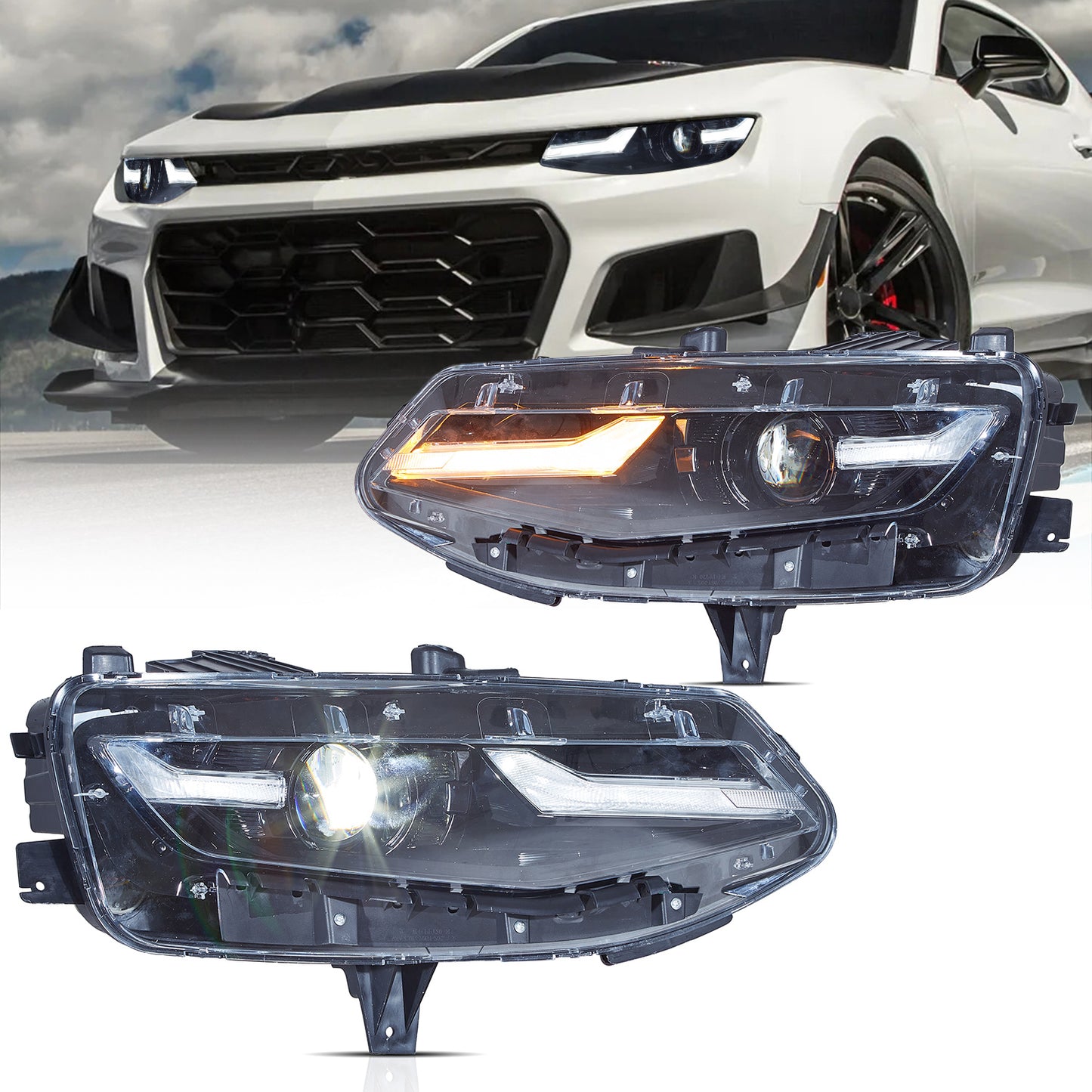 VLAND Full LED Headlights For Chevrolet Camaro 2019-2024
