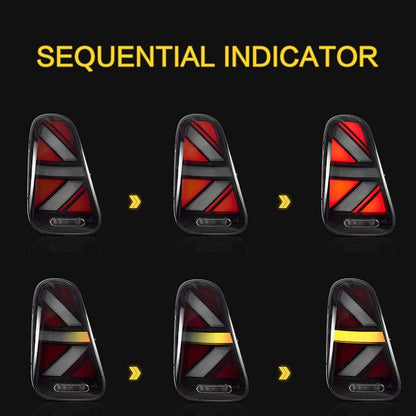 VLAND Full LED Tail lights For BMW Mini Cooper R50 R52 R53 2001-2006 With Dynamic Animation DRL