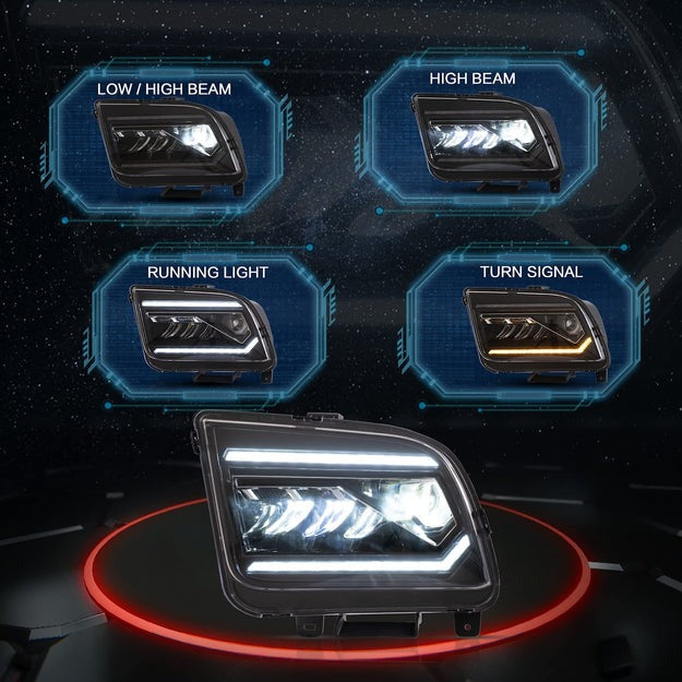 VLAND Full LED Headlights For Ford Mustang 2005-2009 With Start Up Animation