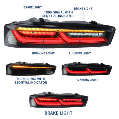 VLAND Taillights For Chevrolet Chevy Camaro 2016-2018 without Reversing Lights (Fit For European Models)