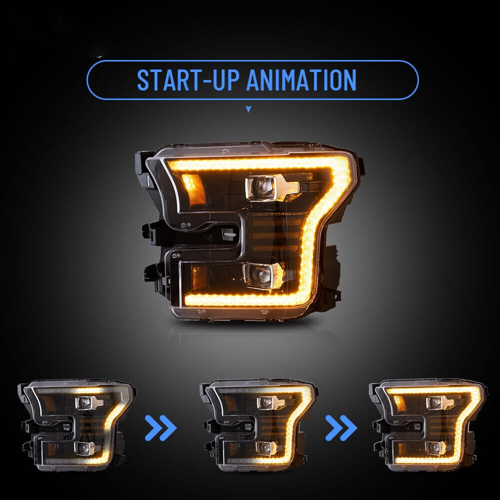 VLAND LED Headlights For 2015-2017 Ford F150 Halogen Models