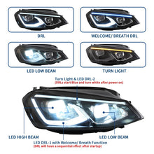 VLAND Full LED Headlights For Volkswagen 2015-2017 Golf MK7 Halogen Headlights Models (Europe is 2013-2016)