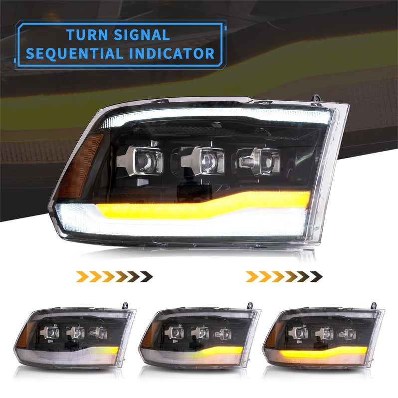 VLAND LED Projector Headlights For Dodge Ram 1500/2500/3500 2009-2018/Ram 1500 Classic 2019-2021