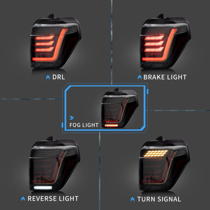 VLAND Full LED Tail Lights For Toyota 4Runner 2014-2021 w/Start Up Dynamic Animation