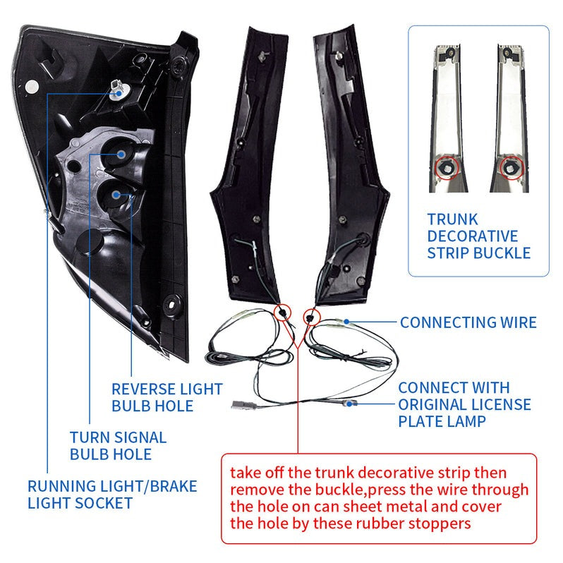 VLAND LED Tail Lights For Honda Fit 2014-2020/Jazz(GK5) Rear Lamps Assembly