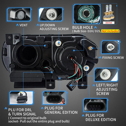 VLAND RGB Dual Beam Headlights For Dodge Challenger 2008-2014