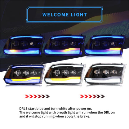 VLAND LED Projector Headlights For Dodge Ram 1500/2500/3500 2009-2018/Ram 1500 Classic 2019-2021