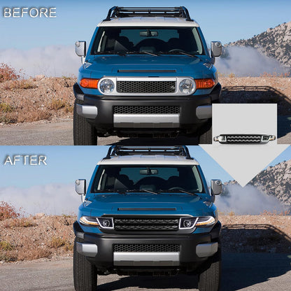 VLAND Projector Headlight With Black Bumper / Grill And Taillights Kit For 2007-2015 Toyota FJ Cruiser