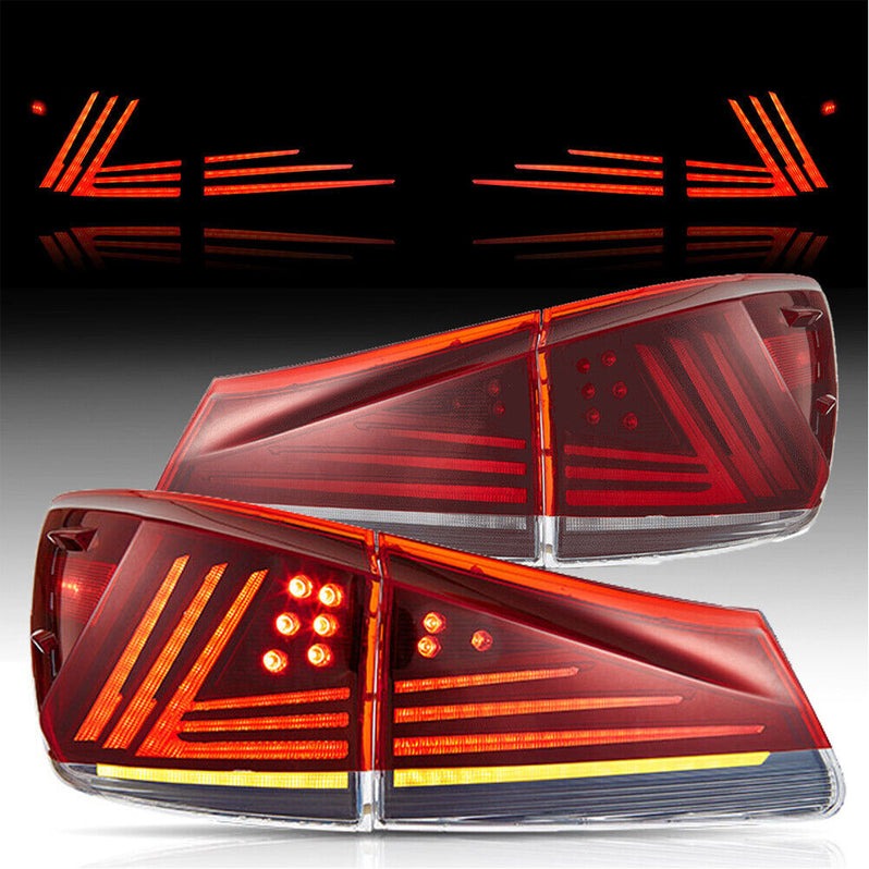 VLAND LED Tail Lights For Lexus IS250 350 ISF 2006-2013 IS200d IS F 2008-2014 w/Animation