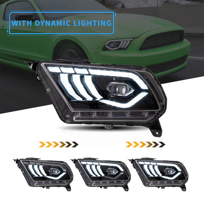 VLAND LED Headlights For Ford Mustang 2010-2014 With Sequential Turn Signals