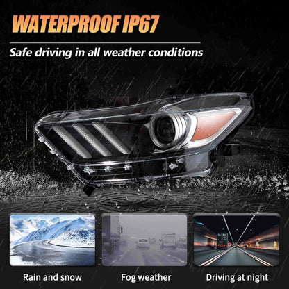 VLAND Headlights For Ford Mustang 2015-2017 (S550 Pre-Facelift)