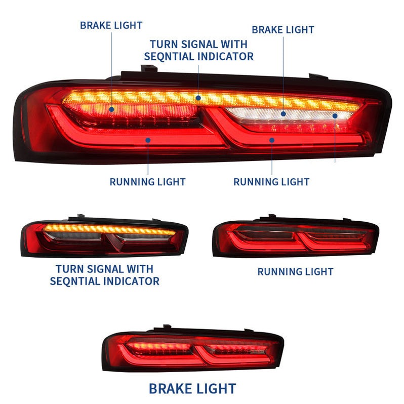 VLAND Taillights For Chevrolet Chevy Camaro 2016-2018 without Reversing Lights (Fit For European Models)