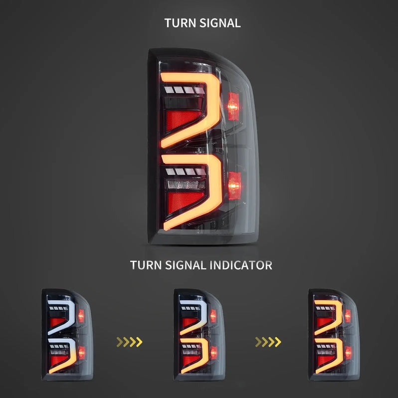 VLAND Tail Lights For Chevrolet Silverado 1500 2007-2013 2500HD/3500HD 2007-2014, GMC Sierra 3500HD 2007-2014