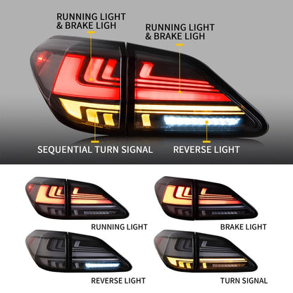 VLAND Full LED Tail Lights For Lexus RX 270/330/350/450H 2009-2014 With Start-up Animation