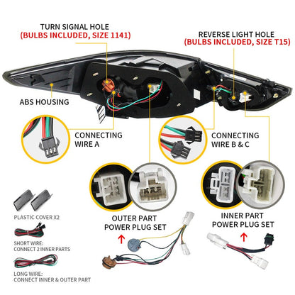 VLAND Full LED Tail Lights For Hyundai Sonata 6th Gen Sedan 2011-2014 ABS, PMMA, GLASS Material