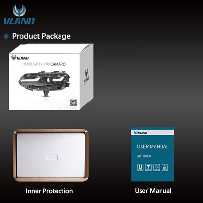 VLAND Full LED Headlights For Chevrolet Camaro 2019-2024