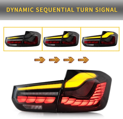 VLAND OLED Taillights Fit for BMW 3-Series BMW F30 F35 F80 320i 328i 328D 335i M3 6th Gen Sedan 2013-2018