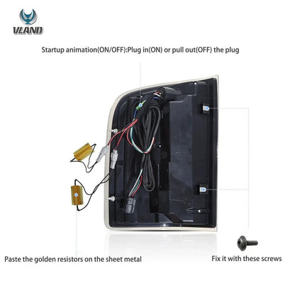 VLAND Tail Lights For Chevrolet Silverado 1500 2007-2013 2500HD/3500HD 2007-2014, GMC Sierra 3500HD 2007-2014