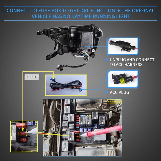 VLAND LED Projector Headlights For 2015-2022 Ford Ranger Start UP Animation DRL (For US Version)