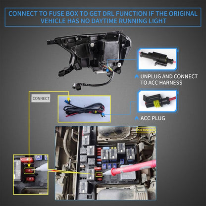 VLAND LED Projector Headlights For 2015-2022 Ford Ranger Start UP Animation DRL (For US Version)