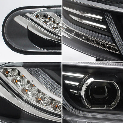 VLAND LED Headlights With Grille Assembly+2Pcs D2S LED Bulbs Fit for 2007-2015 Toyota FJ Cruiser 1st Gen