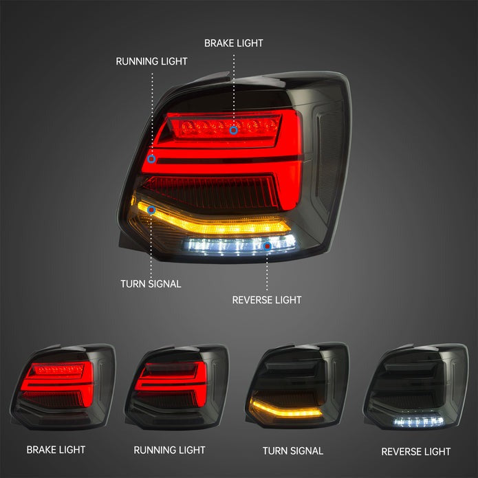 VLAND Full LED Tail Lights For Volkswagen VW Vento Polo 2009-2017