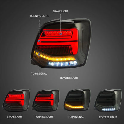 VLAND Full LED Tail Lights For Volkswagen VW Vento Polo 2009-2017