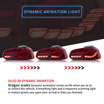 VLAND OLED Tail Lights Fit For Volkswagen Golf 6 MK6 2009-2014 (Europe is 2008-2012)