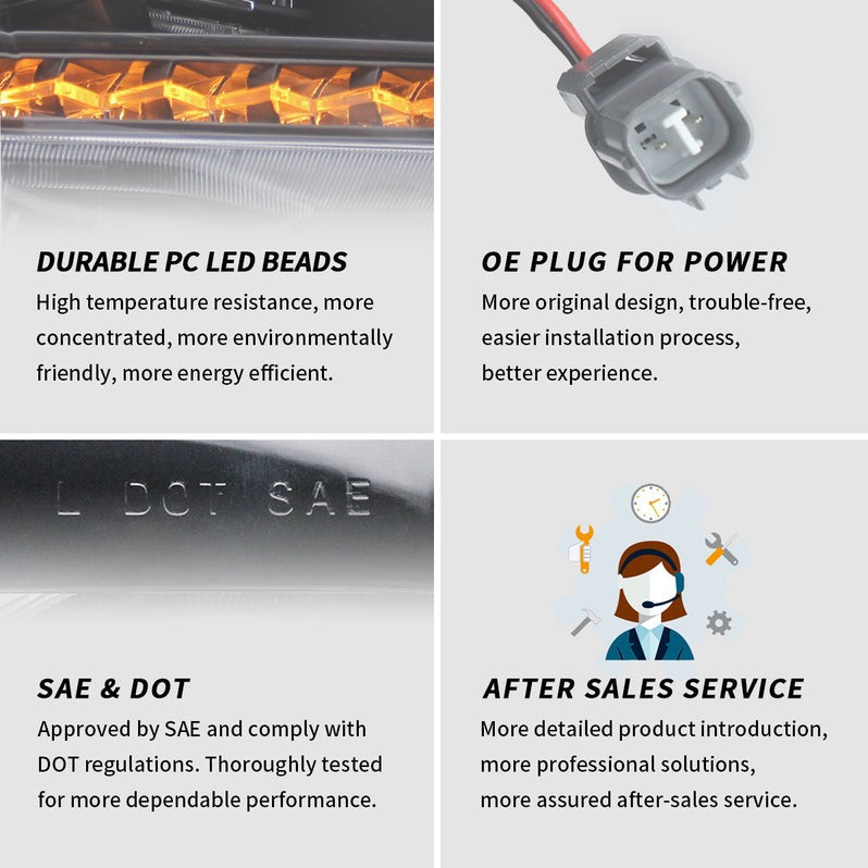 VLAND Dual Beam Headlights With Demon Eyes For Honda Accord 2008-2012