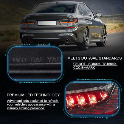 VLAND OLED Tail Lights For BMW 3 Series G20 Sedan 2019-2022 Seventh Generation with Start-up Animation(Fit For North American models)