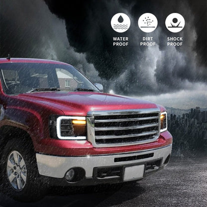 VLAND LED Headlights For 2007-2013 GMC Sierra 1500 2500HD 3500HD With Dynamic DRL