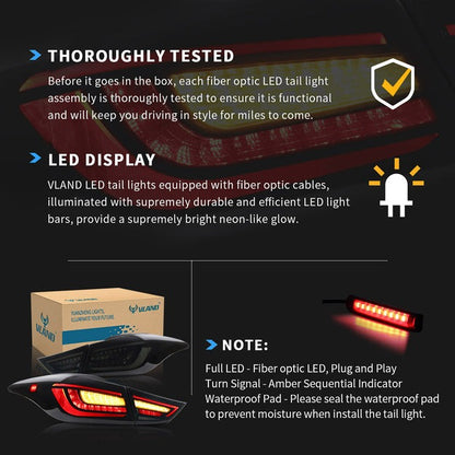VLAND LED Taillights For Hyundai Elantra Sedan 2012-2016 & Elantra Coupe 2013-2014