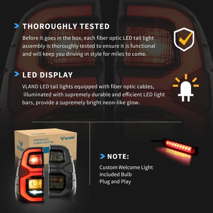 VLAND Full LED Tail Lights For Toyota Vigo / Hilux 2015-2020 with Animation Welcome Light