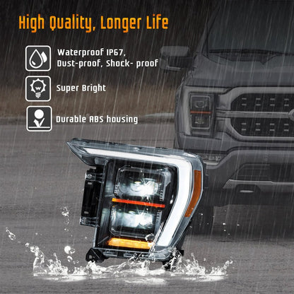 VLAND LED Projector Healights For Ford F150 2021-2023 Fourteenth Gen