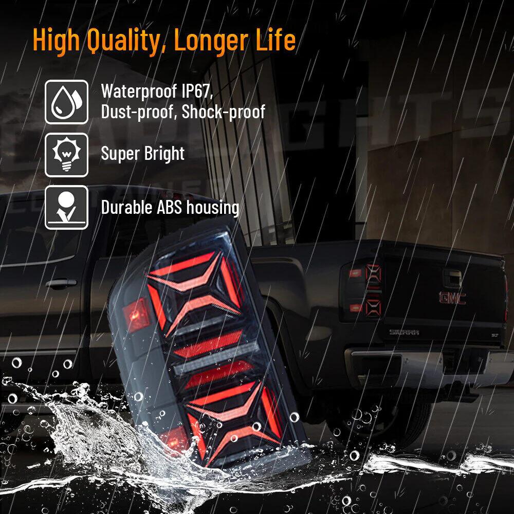 VLAND Full LED Tail Lights Fit For GMC Sierra 2014-2018 1500 2015-2018 2500HD 3500HD