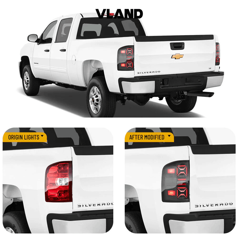 VLAND Full LED Tail Lights Fit For GMC Sierra 2014-2018 1500 2015-2018 2500HD 3500HD