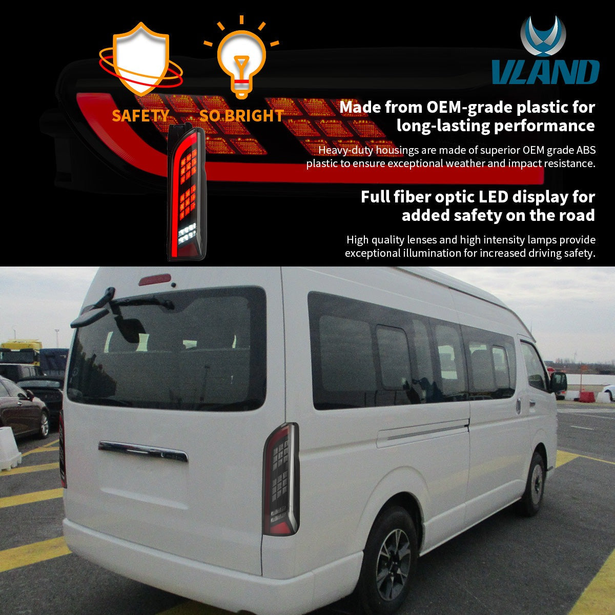 VLAND Full LED Tail Lights For Toyota Hiace 2005-2018