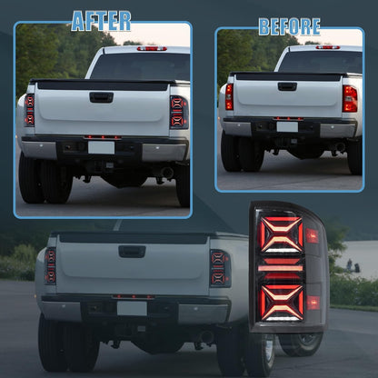 VLAND Tail Lights For Chevrolet Silverado 1500 2007-2013 2500HD/3500HD 2007-2014, GMC Sierra 3500HD 2007-2014