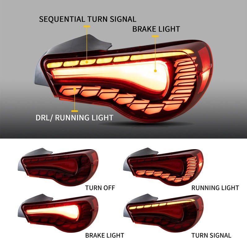 VLAND LED Tail Lights For 2012-2020 Toyota 86 GT86 & Subaru BRZ & Scion FRS Aftermarket Rear Lamps
