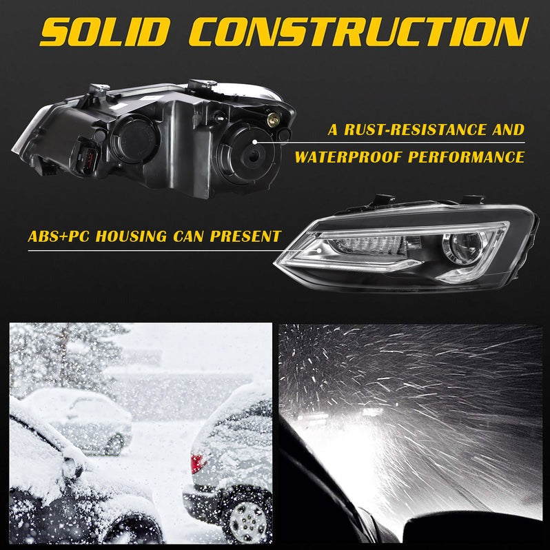 VLAND Dual Beam LED HeadlightsFit For Volkswagen 2011-2017 Polo MK5