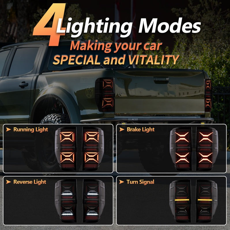 VLAND LED Tail Lights For Ford Ranger T6 2012-2018 (PX MKII, Base, XL, XLT, Limited) (Not For US Models)