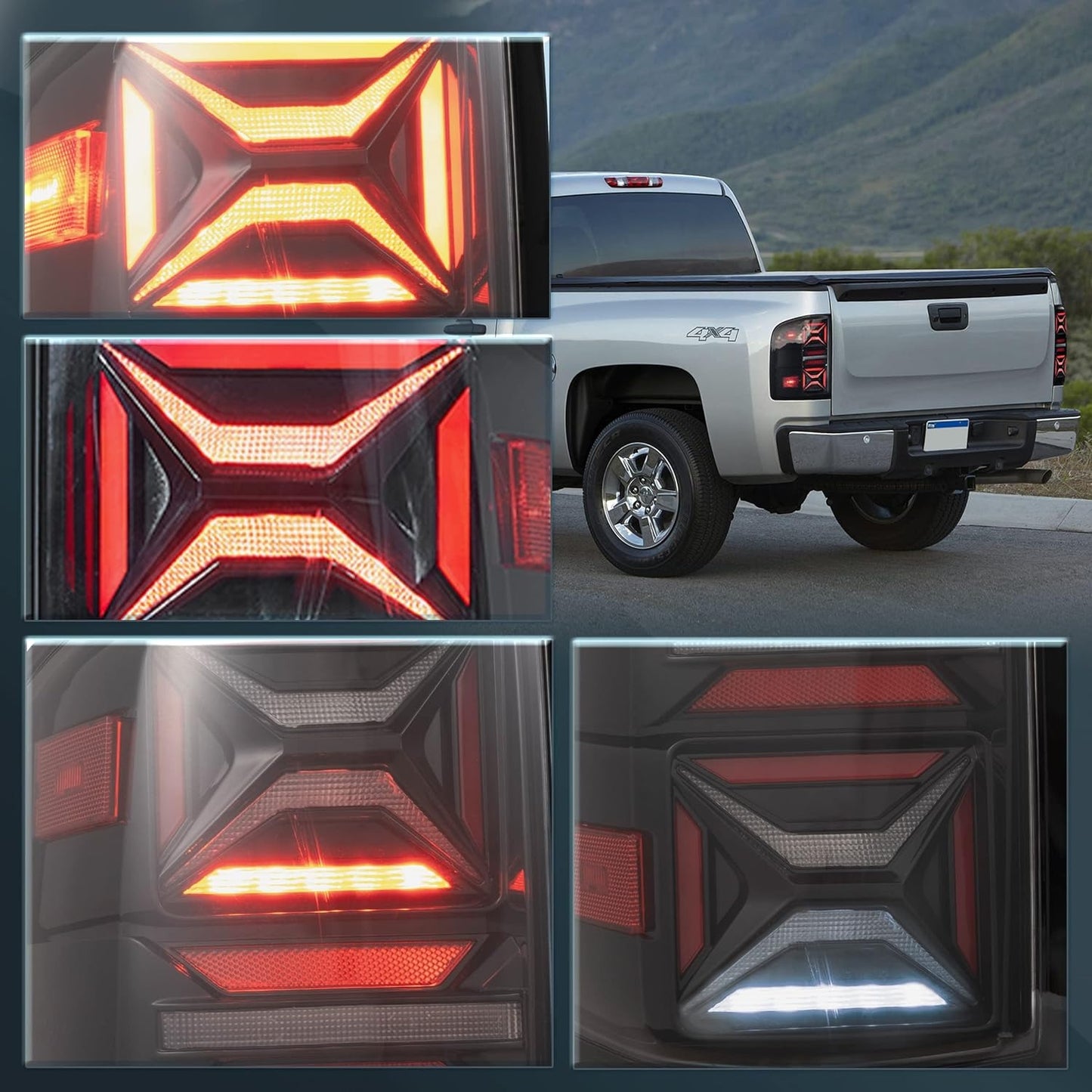 VLAND Tail Lights For Chevrolet Silverado 1500 2007-2013 2500HD/3500HD 2007-2014, GMC Sierra 3500HD 2007-2014