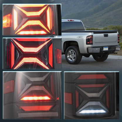 VLAND Tail Lights For Chevrolet Silverado 1500 2007-2013 2500HD/3500HD 2007-2014, GMC Sierra 3500HD 2007-2014