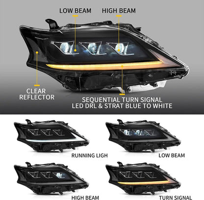 VLAND Headlights For Lexus RX350 RX450H 2013-2015 Third Generation (AL10) [For Xenon Models]