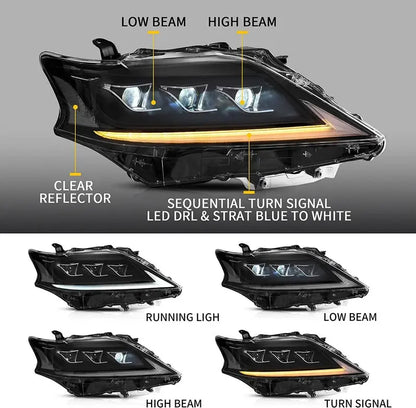 VLAND Headlights For Lexus RX350 RX450H 2013-2015 Third Generation (AL10) [For Xenon Models]