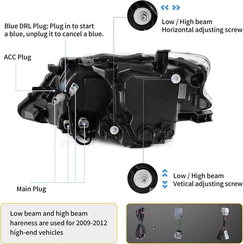 VLAND Headlights For Lexus RX350 RX450H 2013-2015 Third Generation (AL10) [For Xenon Models]